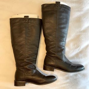 Women’s Wide Calf Lumiani Faux Leather Boots, Brown, Size 9.5W